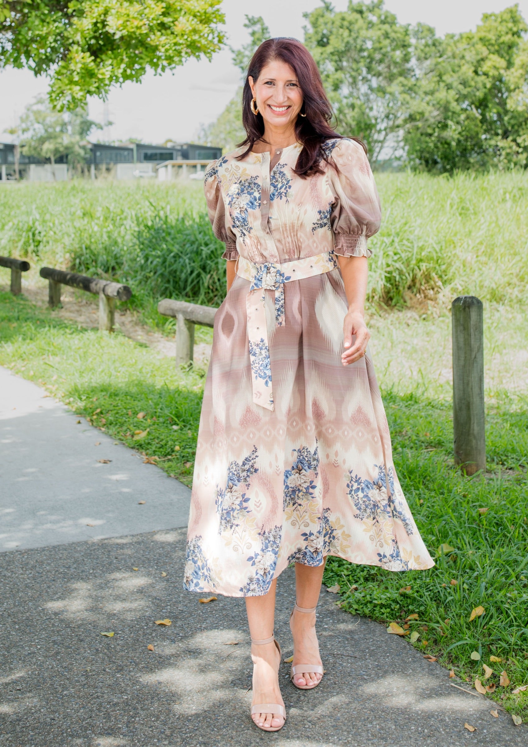 Floral Boho Dress with Pockets & Belt — RicRac Road – RicRac Road