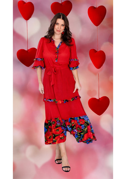 Remington dress Poppies and Asters