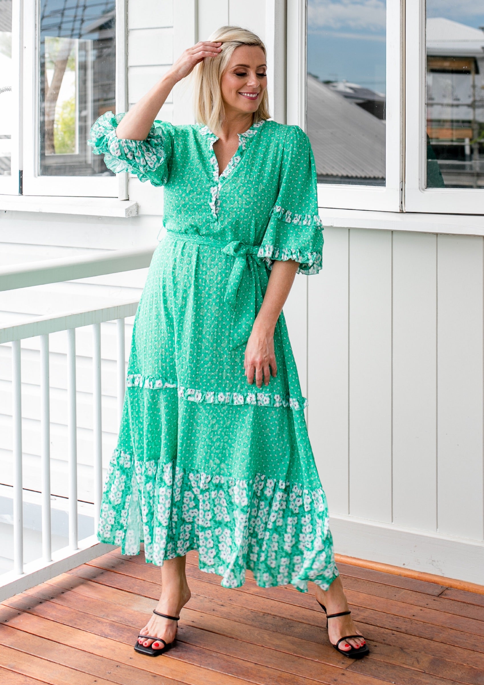 Remington dress (GREEN) THIS ITEM IS A FINAL SALE - PLEASE CHOOSE CAREFULLY